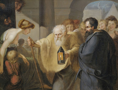 Diógenes con su candil buscando hombres honestos, J. H. W. Tischbein