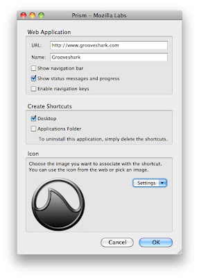 Main Mozilla Prism window