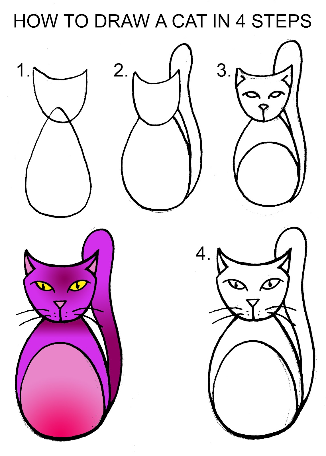 How To Draw A Cat Step By Step | DARYL HOBSON ARTWORK