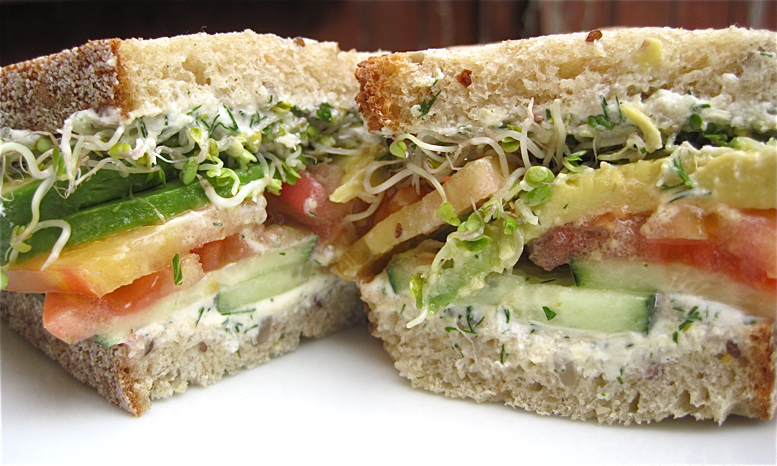 This Couple's Palate Summer Veggie Sandwich with Goat Cheese Dill Spread