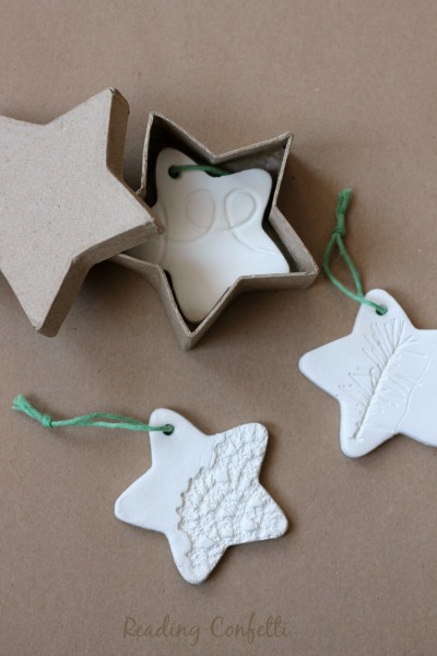 Stamped clay ornaments