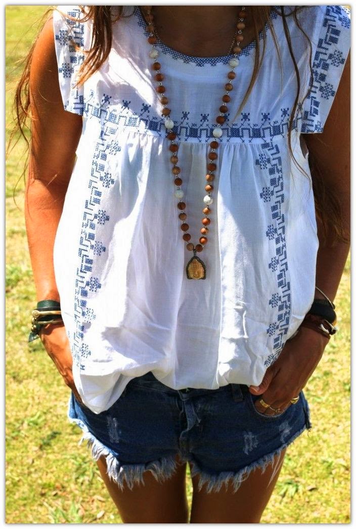 White Boho Tops