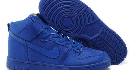 High Tops Nike SB Dunk : Blue Canvas Nike Dunks SB Men High Tops For Sale