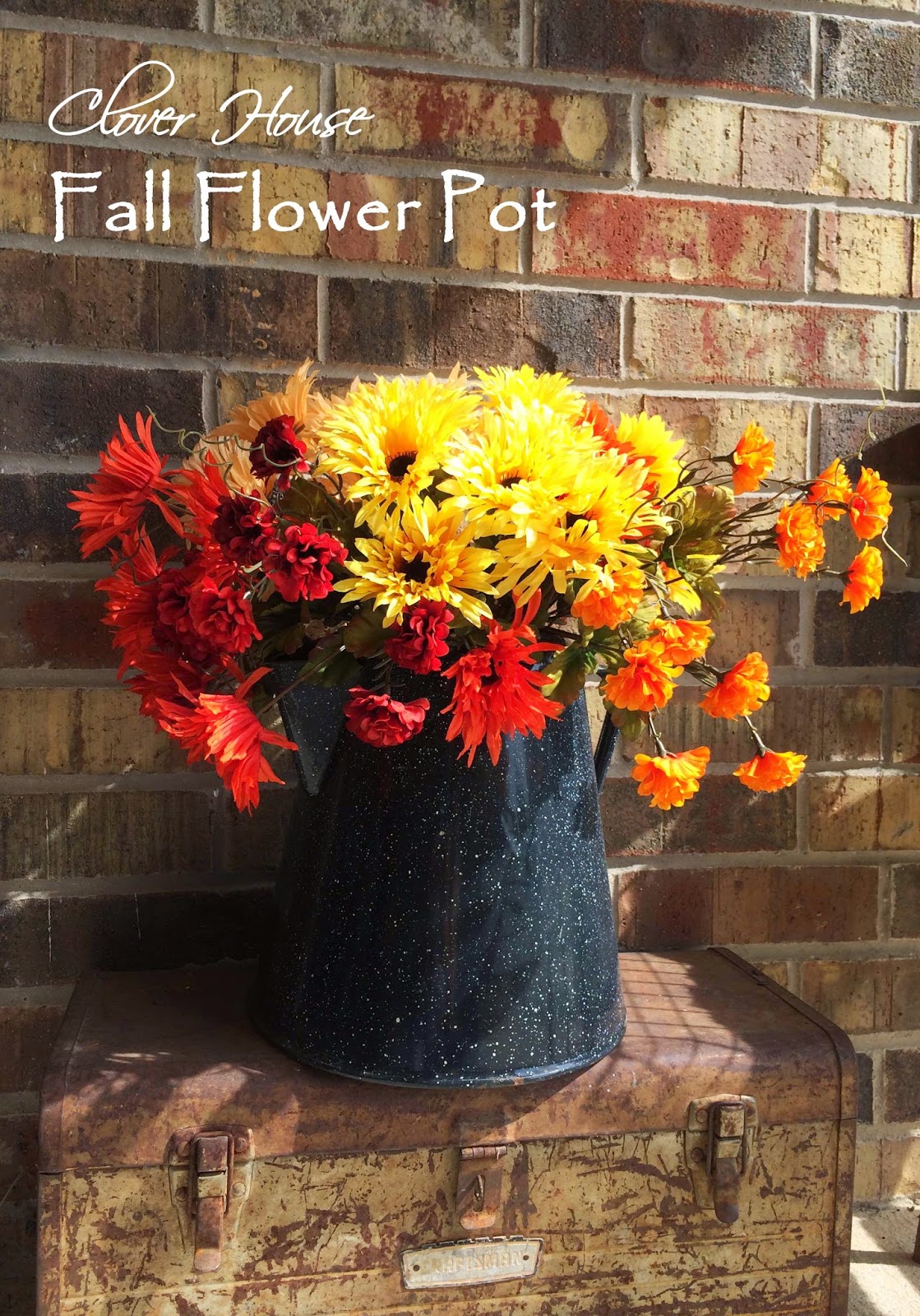 Clover House Fall Flower Pot Another Frugal Fall Decoration