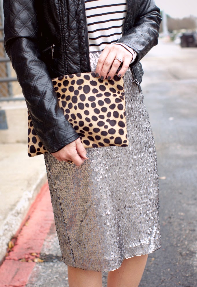 leather and sequins