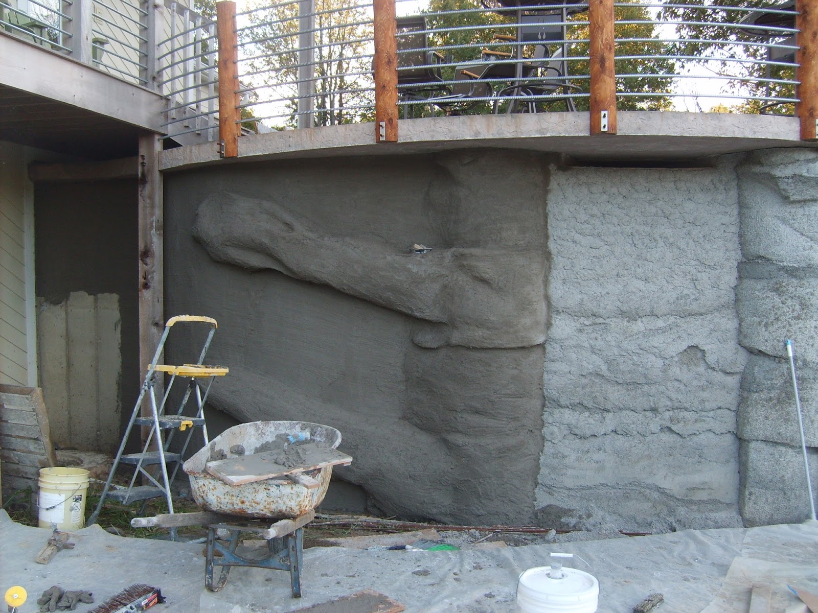 . How To Fix An Ugly Retaining Wall With Vertical Carved Concrete