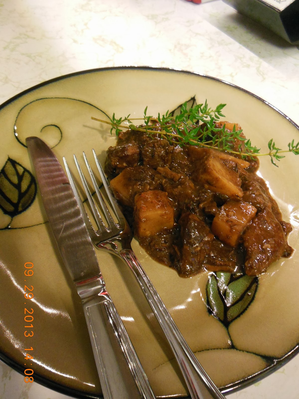 Beef stew with red wine, prunes and celery root Our Sunday Cafe