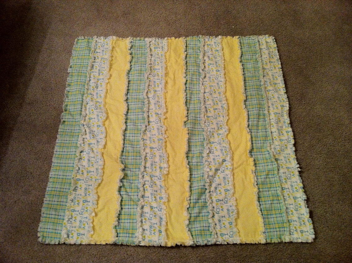 Rainy Tuesday Mornings Flannel Rag Quilt for Baby