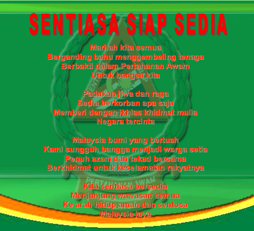 KADET PERTAHANAN AWAM (KaPA) 2013 LAGU KORPORAT JABATAN