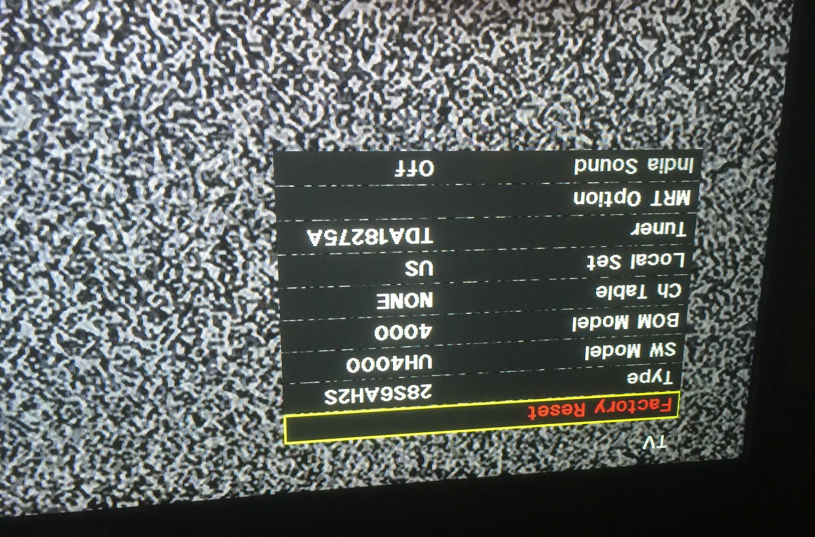 Fiddling With Things Samsung TV out of the box with an upside down picture