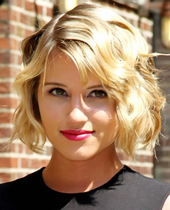 Dianna Agron Short Bob Hairstyles with Bangs 2013