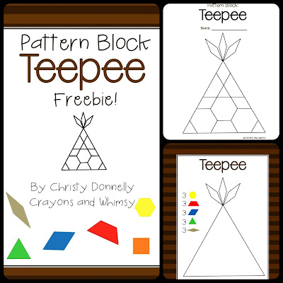 Pattern Block Teepee Freebie Crayons And Whimsy