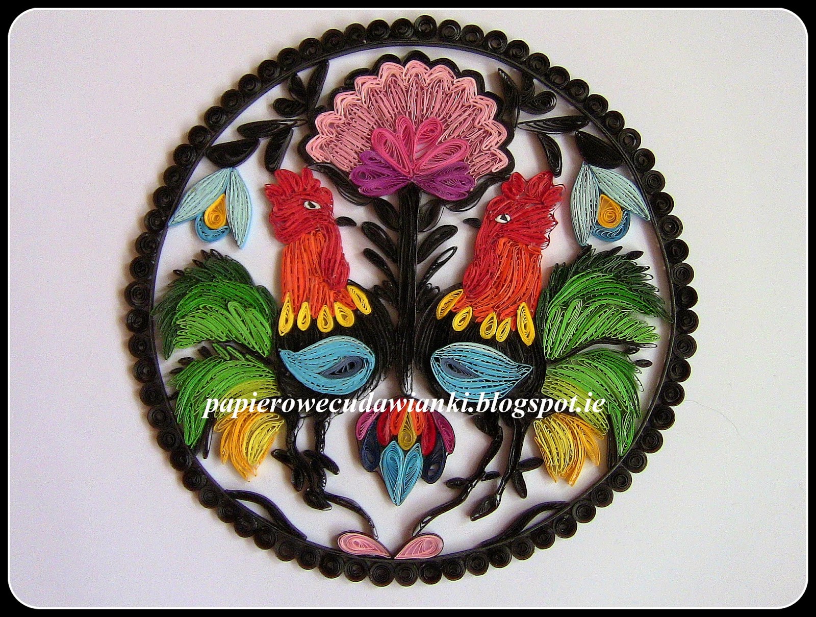 To co robię i co lubię Quilling łowickie kogutki