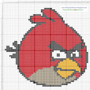 Angry BirdsCross Stitch Punto de Cruz 10 x 10 Centímetros 55 x 55 Puntos