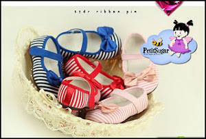 ELLY BOW STRIPE SHOE Size: 15 12.5CM 16 13CM 17 13.5CM 18 14CM 19 14.5CM RM42