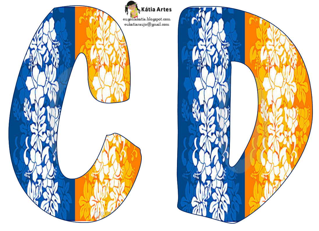 Alfabeto con claveles para Fiesta Hawaiana. | Oh my Alfabetos!