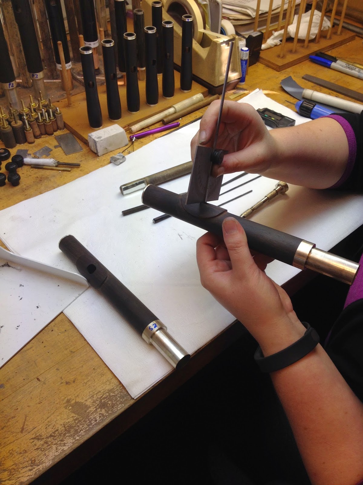 Flute Builder Cutting Wooden Headjoints