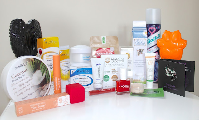 The City Girls Goodie Bag, Tangle Angel, Manuka Doctor, Twig & Dot, Yorkshire Tea, Balmi, Oates and Co, Wilkinson, Derma V10, Bastise, Paul Mitchell, Voss Water