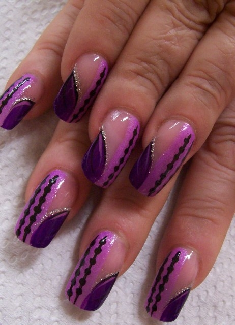 purple color nail designs white color nail designs glitter nail