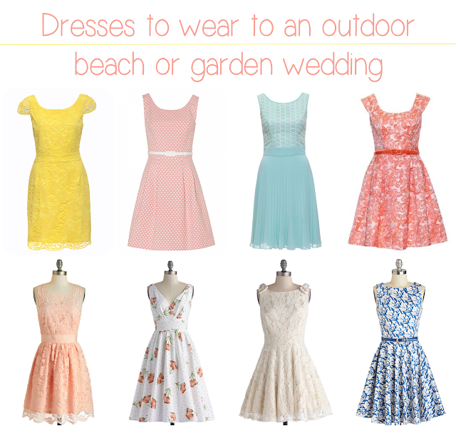 what to wear to a beachside, garden wedding