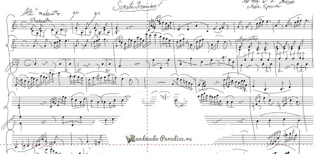 Вышивка нот на подушке