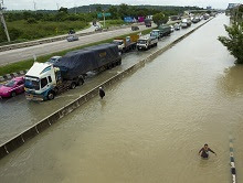 Tropical Storm Nock-Ten, September 12 in Saraburi Thailand near Bangkok.