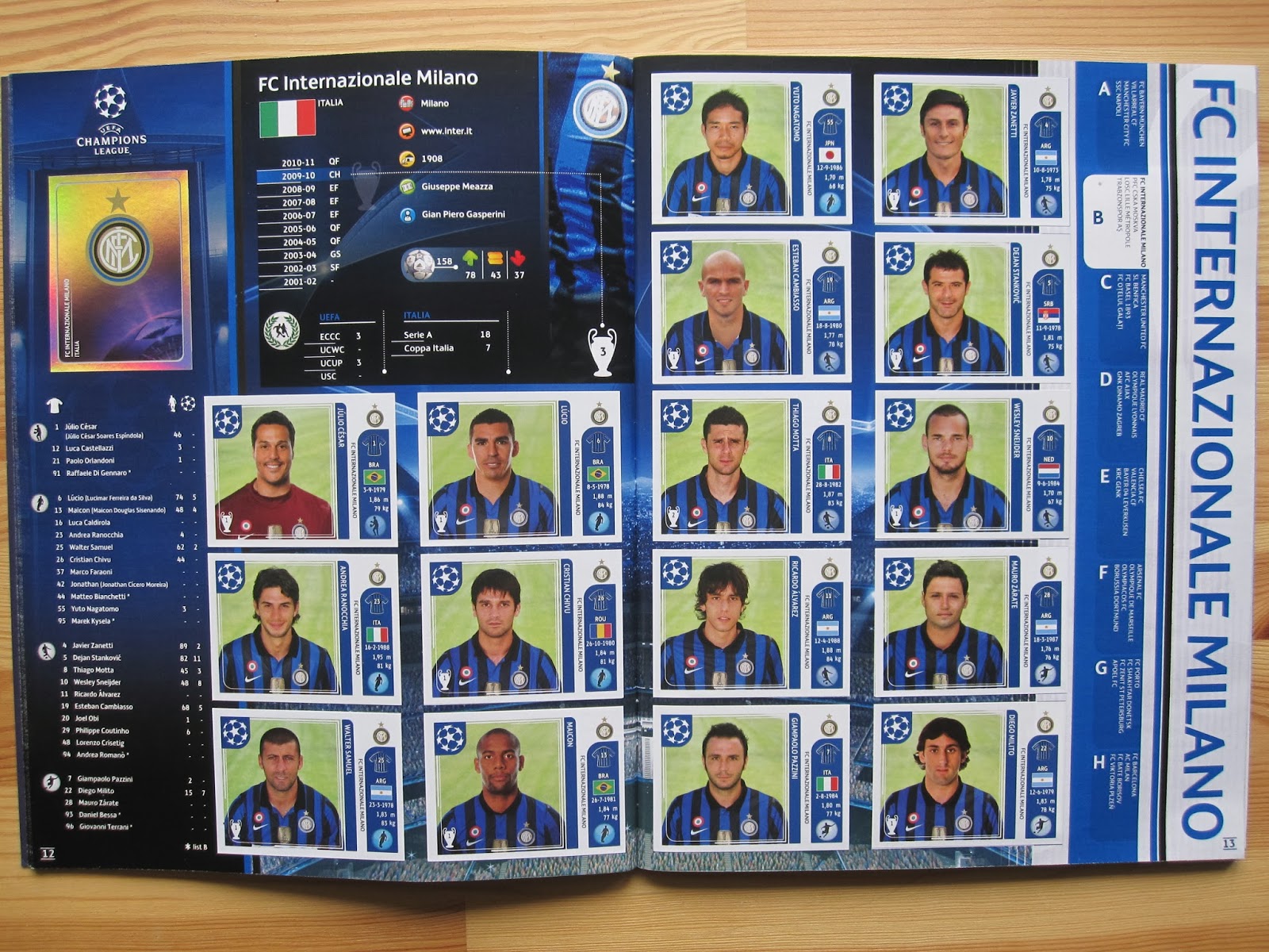 Panini Champions League 2011/2012 Satz komplett Album = alle Sticker CL 11/12 
