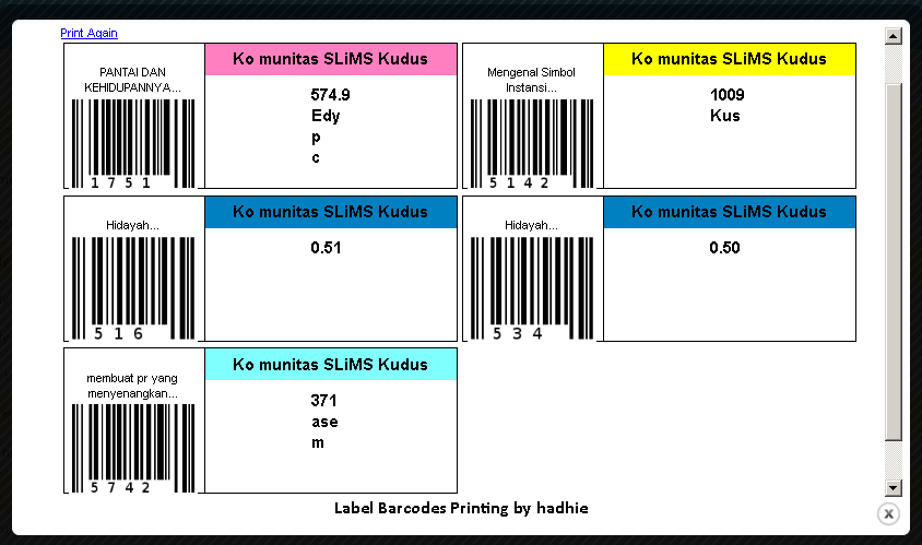 Plugin Label Barkod Warna Pada Slims 7 Komunitas Slims Kudus