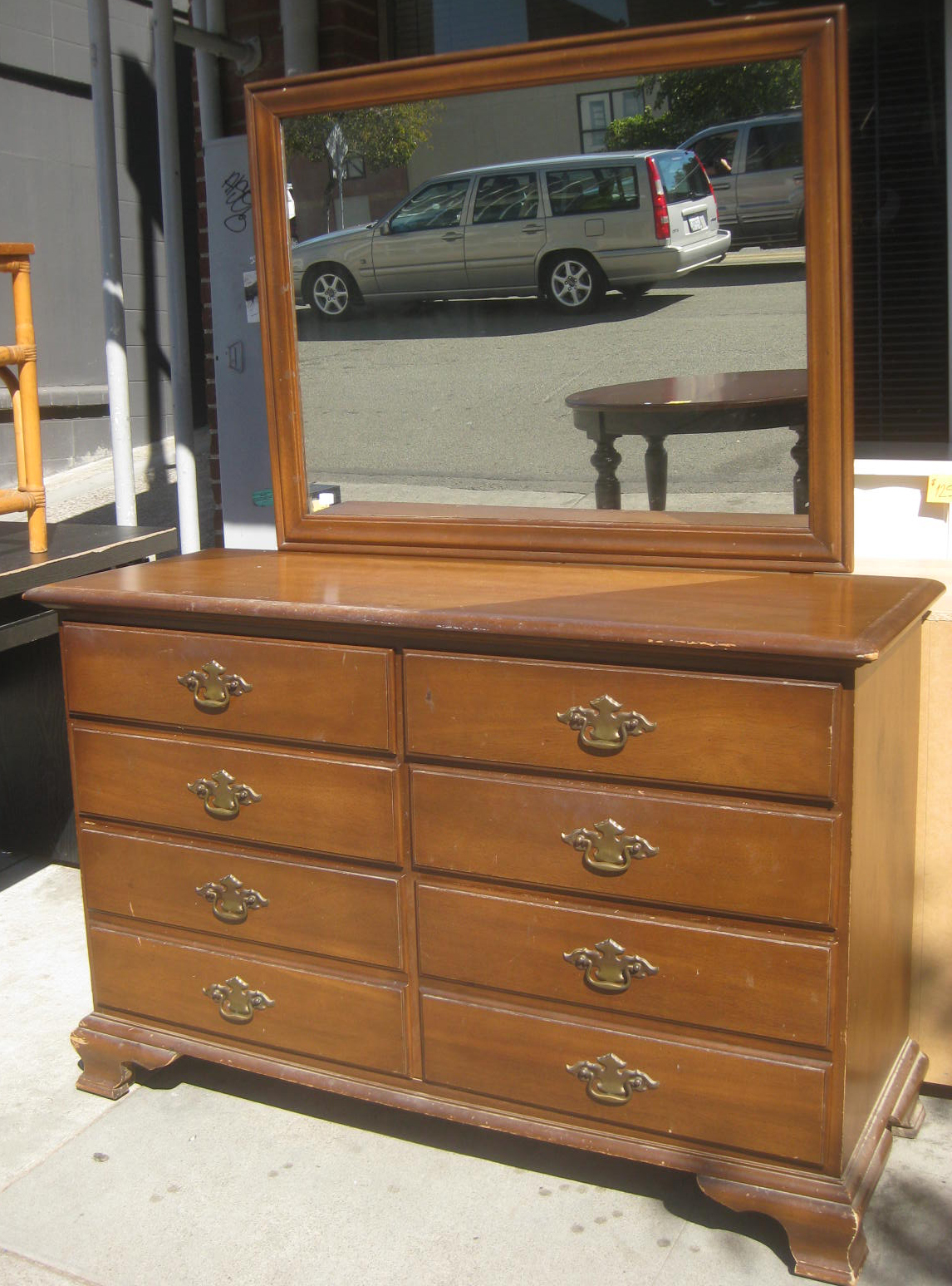 UHURU FURNITURE & COLLECTIBLES SOLD Solid Maple Dresser with Mirror