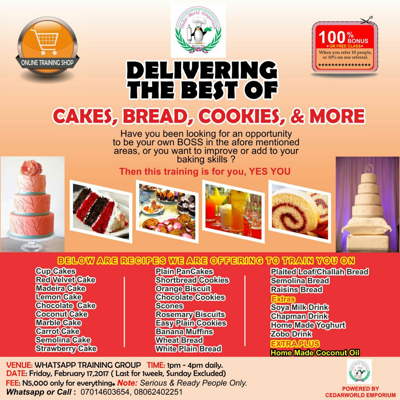 Empowerment in CAKES, BREAD, COOKIES &  MORE...