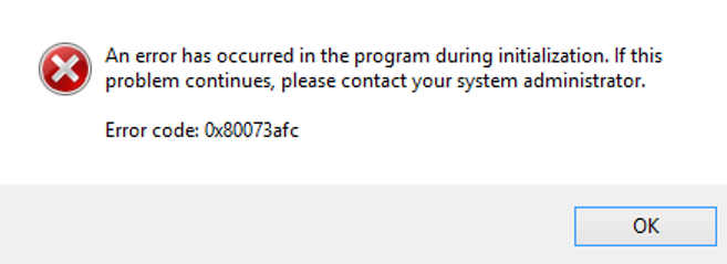 Windows Defender Error Code 0x80073afc