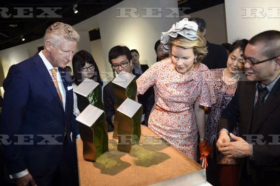 Queen Mathilde of Belgium visit of Daybreak, Chinese and European Contemporary Young Artists Joint Exhibition at Hubei Museum of Art in Wuhan 