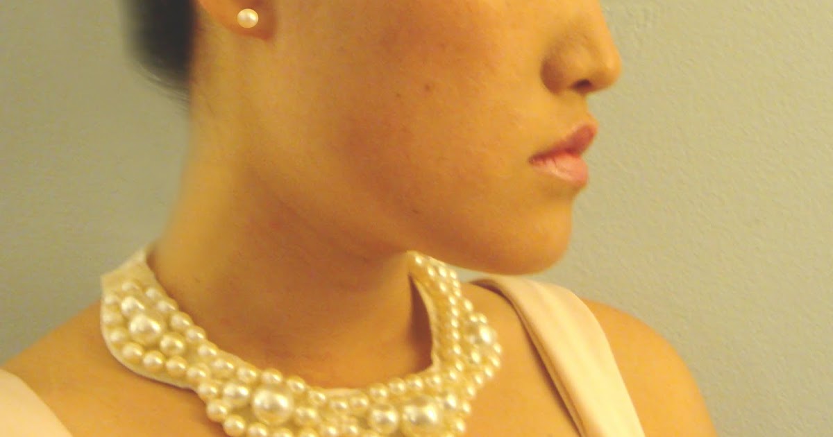 DSMeeBee DIY Pearl, Lace, Felt, and Ribbon Bib Necklace