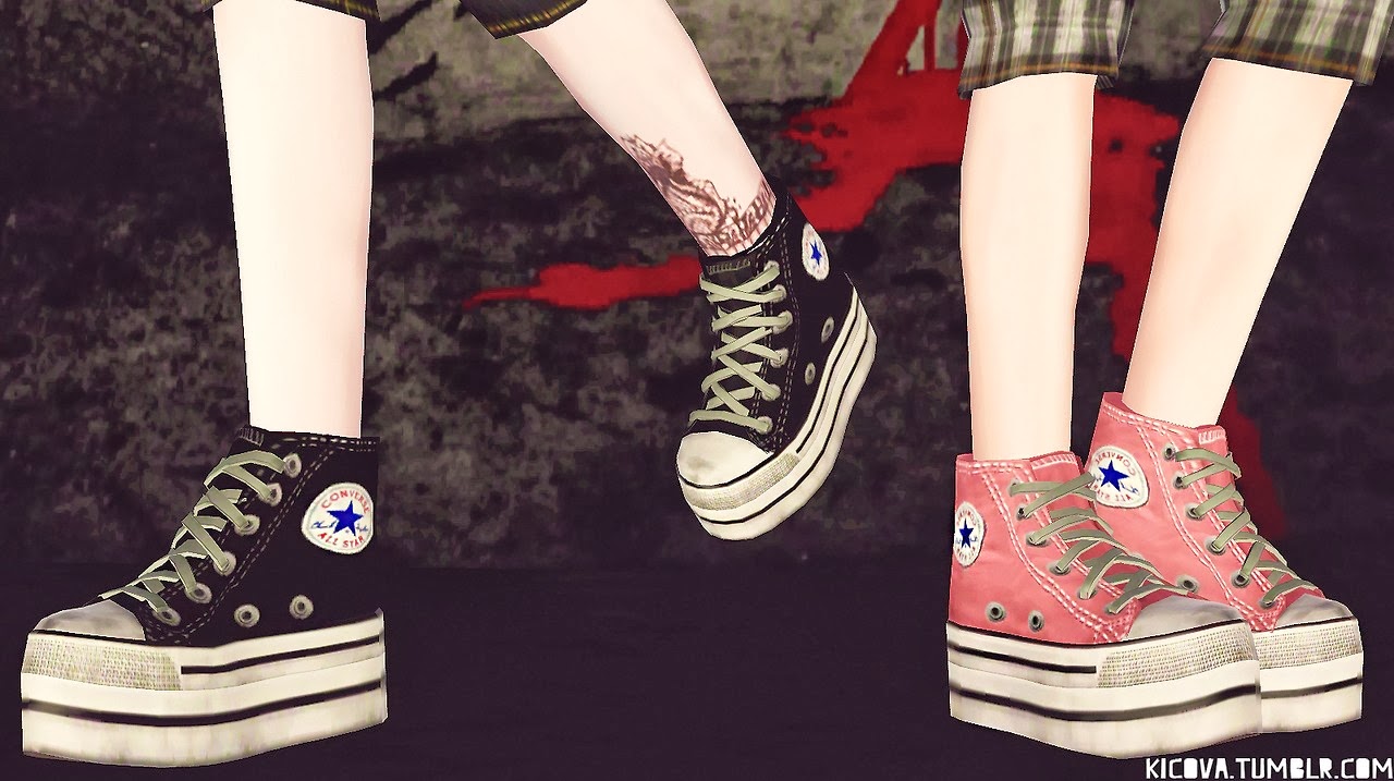 My Sims 3 Blog Pixicat’s Platform Converse Converted for Males by Kicova