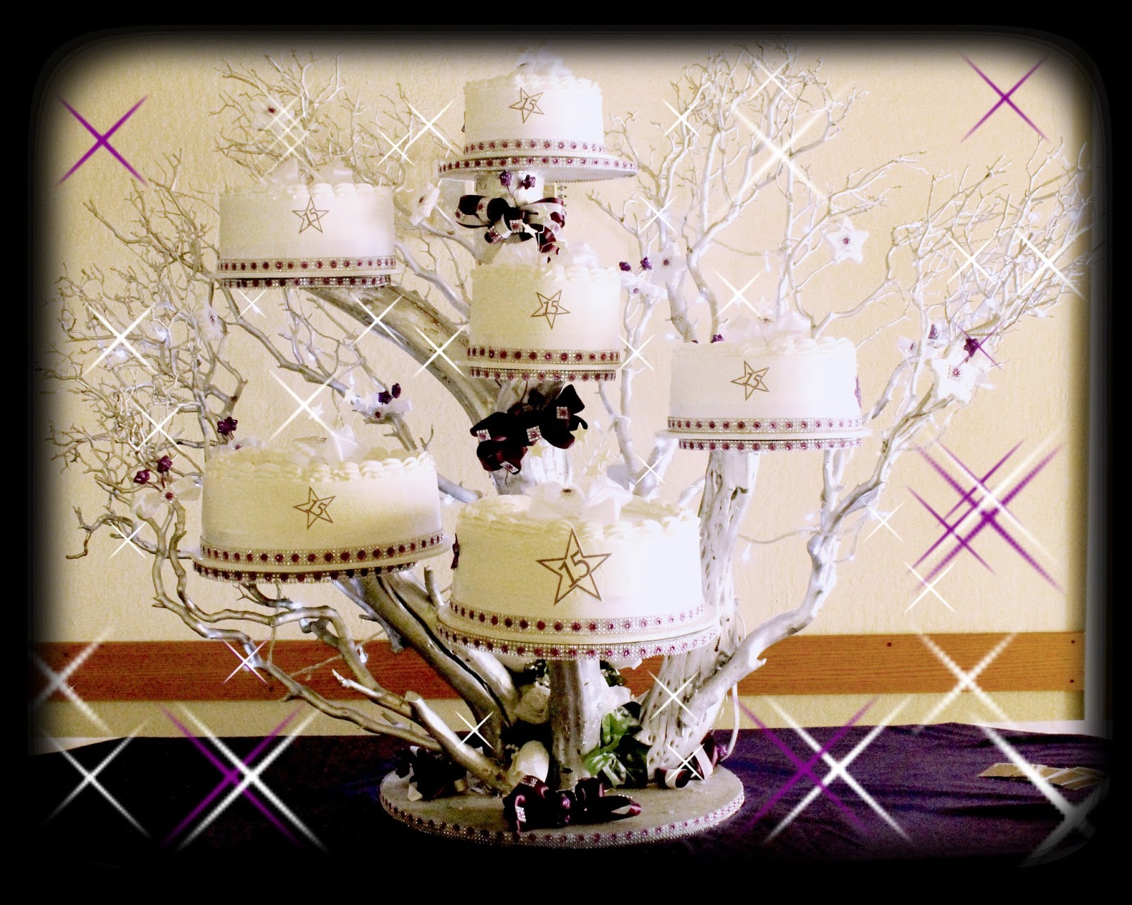 Hector's Custom Cakes Tree Cake Stand Quinceanera/Sweet 16 Tree Stand