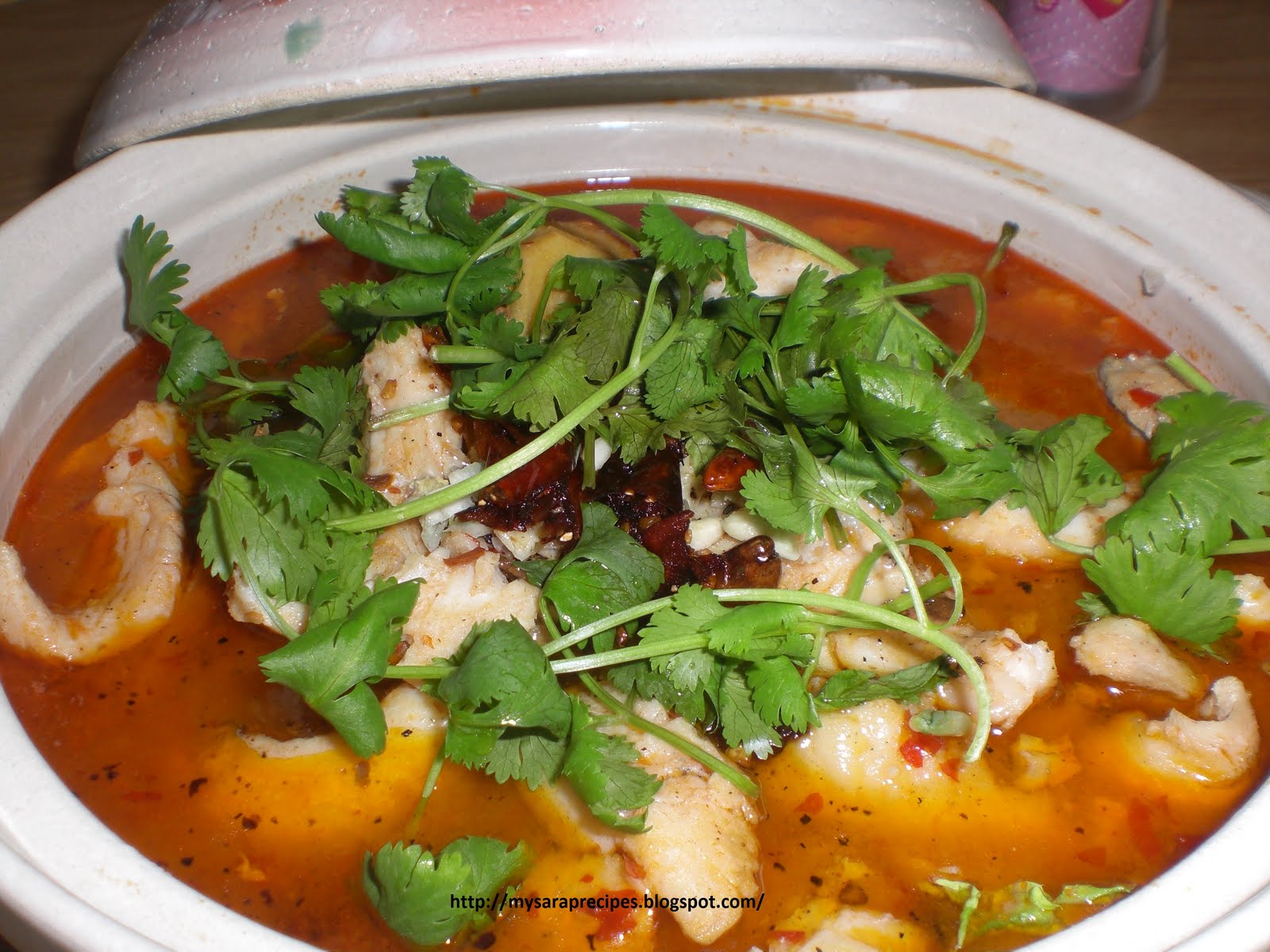 Sarap Recipes Spicy Fish Fillet Soup Shui Zhu Yu Pian 水煮鱼片