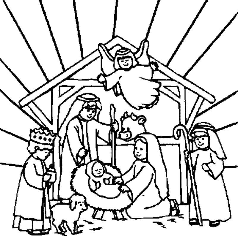 Jesus born in manger pictures and Christ nativity images,coloring pages