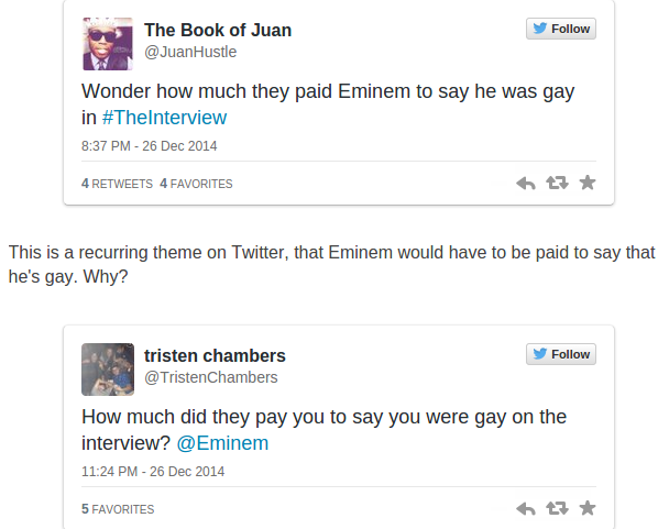 В "Интервью" Эминем признался, что он гей