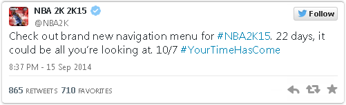 Check out brand new navigation menu for #NBA2K15