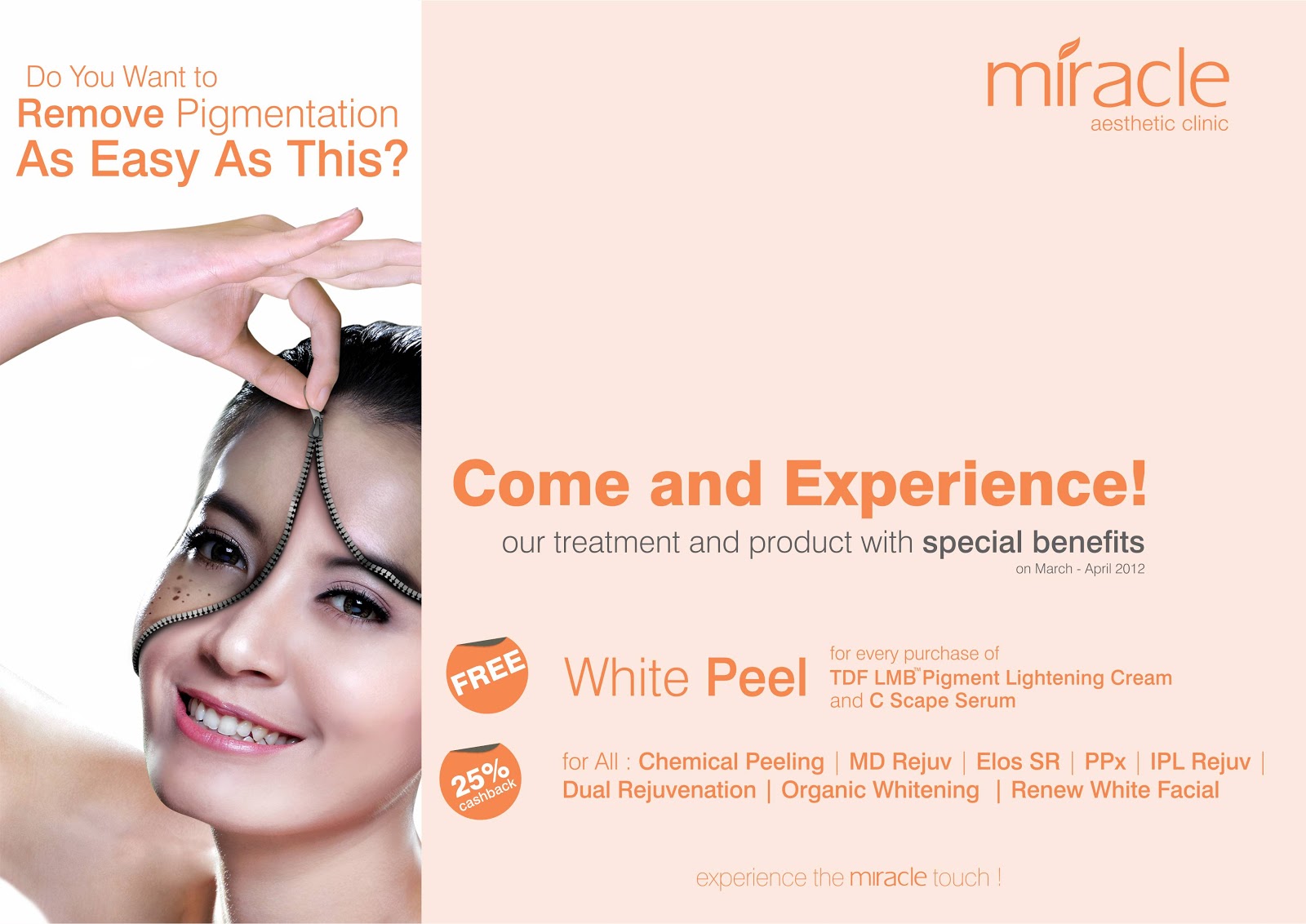 poster promo design for miracle aesthetic clinic creature.design