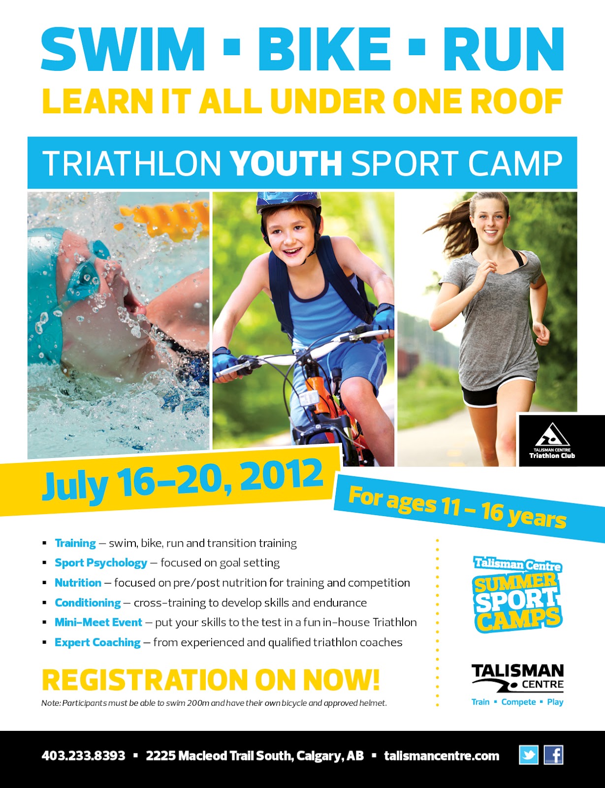 Talisman Centre Triathlon Youth Sport Camp