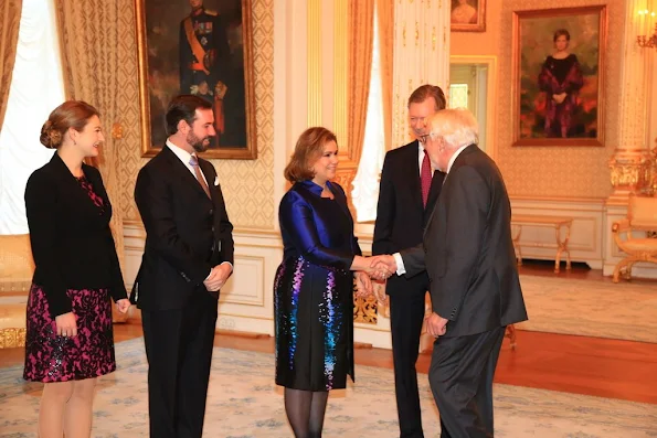 Grand Ducal Palace in Luxembourg, held a New Year's reception for members of the government. On the occasion of new year, the Grand Duke and Grand Duchess were accompanied by Hereditary Grand Duke Guillaume and Hereditary Grand Duchess Stephanie