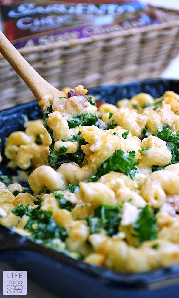 Mac and Cheese with Kale and Bacon Life Tastes Good