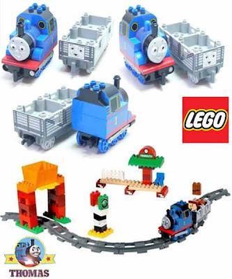 Island of Sodor railway Duplo Lego steam train Thomas the tank engine and the troublesome trucks toy