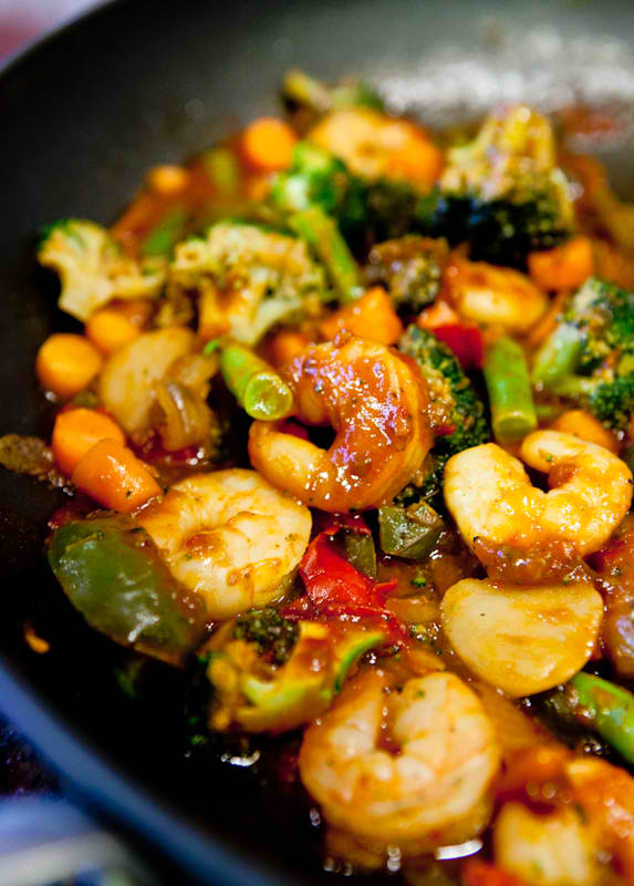 Szechuan Shrimp Stir Fry With Fried Rice Recipe | Good Diet Food For