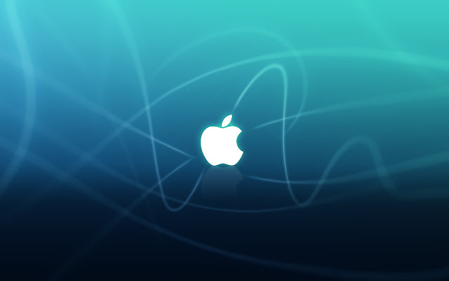 blue apple wallpaper with lines