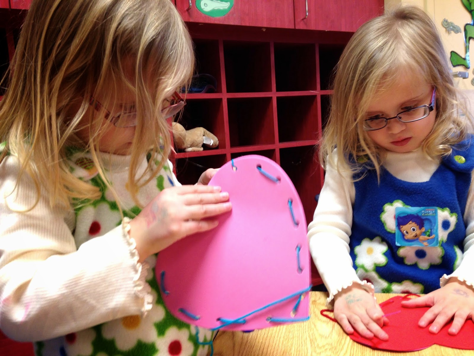 Sewing School Valentine Sewing in Preschool