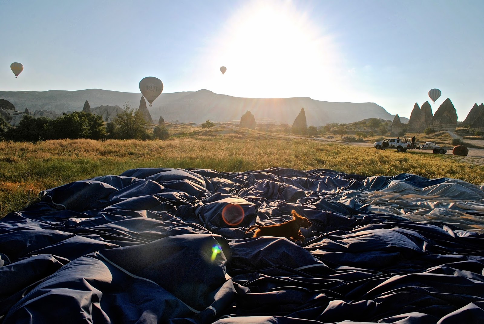 Hot Air Ballooning over Goreme Cappadocia at Sunrise with Butterfly Balloons