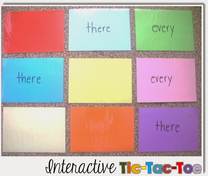 Interactive Tic-Tac-Toe Center for any Word List