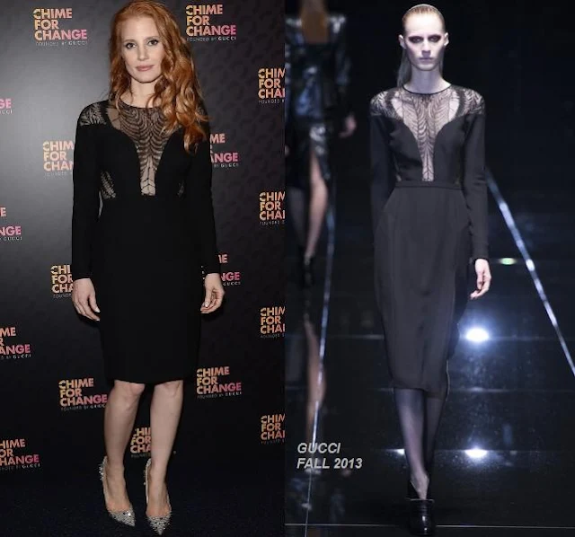 Jessica Chastain in Gucci (Fall 2013)  – ‘Chime For Change: The Sound Of Change Live’ Concert